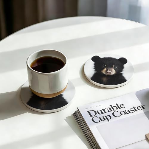4Pcs Ceramic Coasters with Metal Holder Q746353