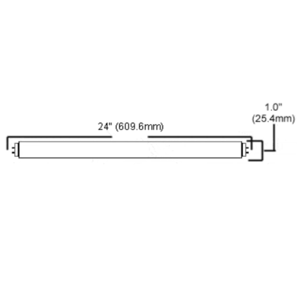 24 Inch T8 Fluorescent Tube Light Bulb 17W 3500K Neutral White G13 Bi-Pin Base 2 Foot Linear Lamp Pack of 10 F7907