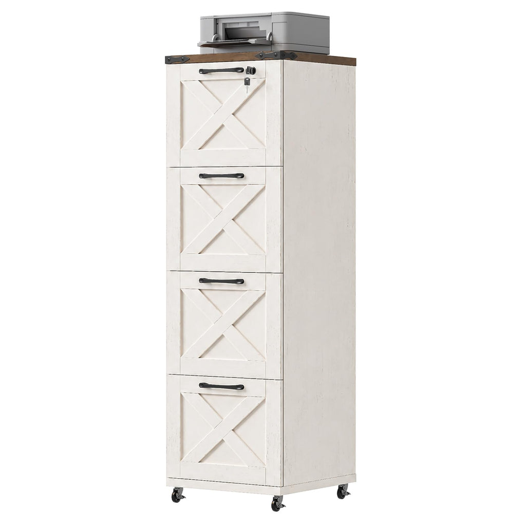 White 4 Drawer Filing Cabinet P110