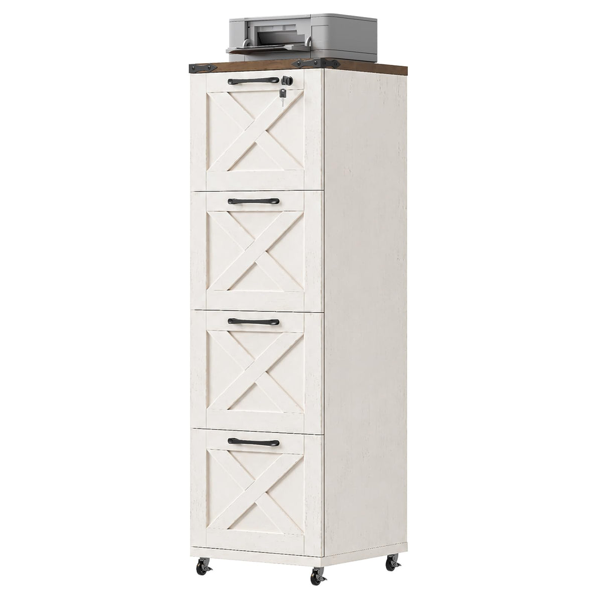 White 4 Drawer Filing Cabinet P110