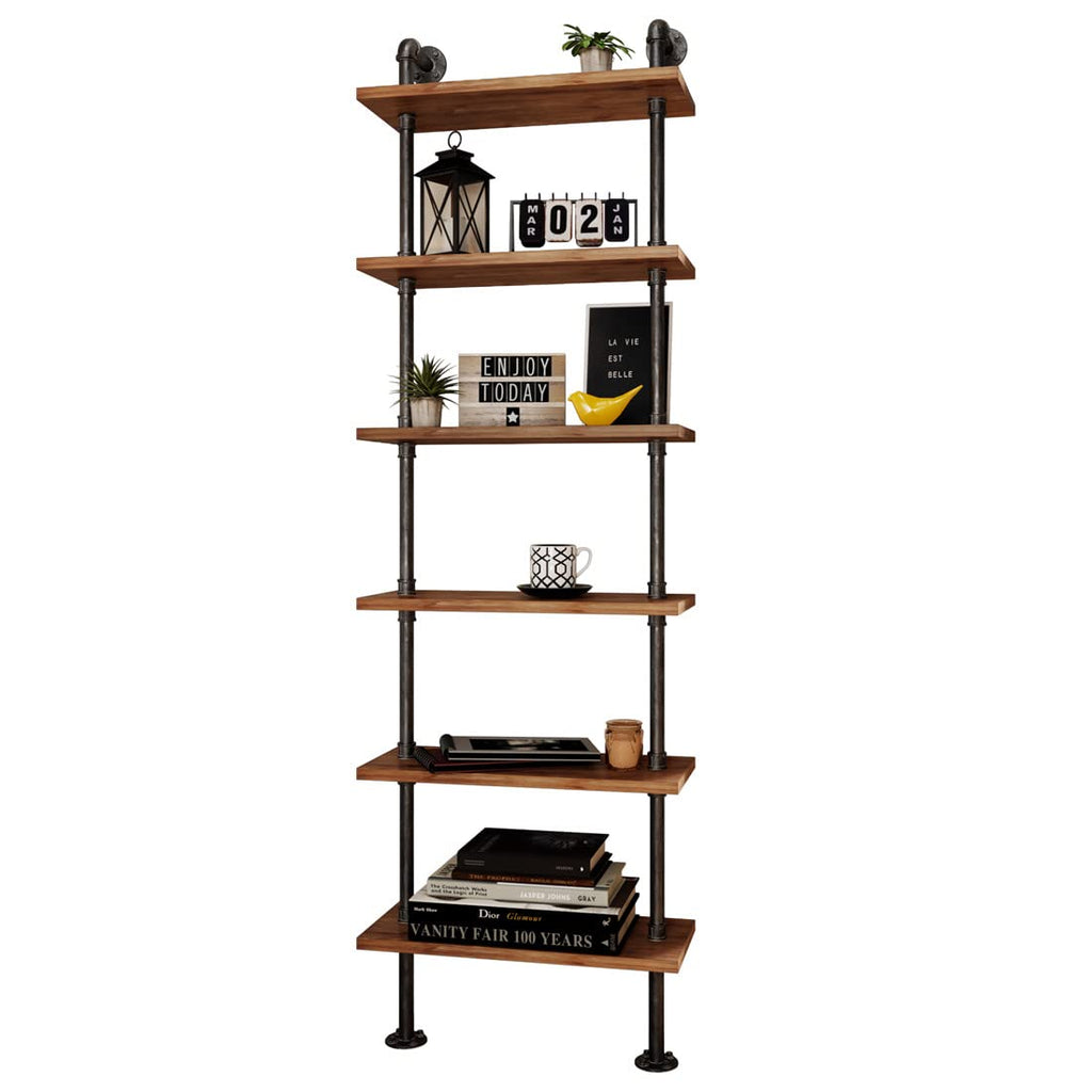 Industrial Pipe 6 Tier Bookshelf I305