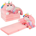 2-in-1 Fold Out Kids Sofa with Flannel Blanket S79743