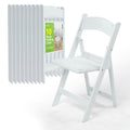 White Resin Folding Chairs with Cushion, 10 Pack S12171