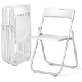 Folding Chairs Set of 10 White Plastic G36610