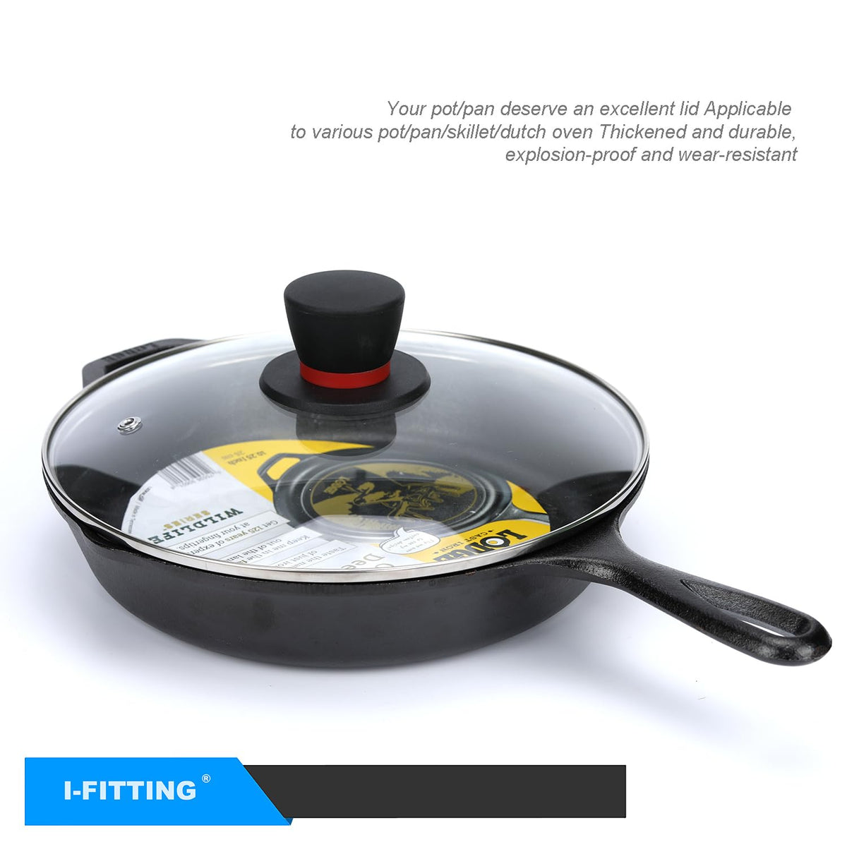 12 Inch Tempered Glass Lid with Steam Vent E273