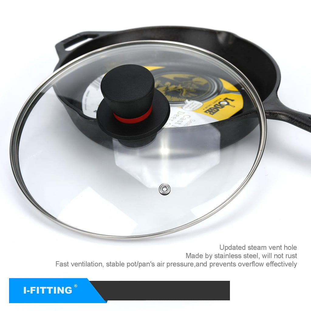 12 Inch Tempered Glass Lid with Steam Vent E273
