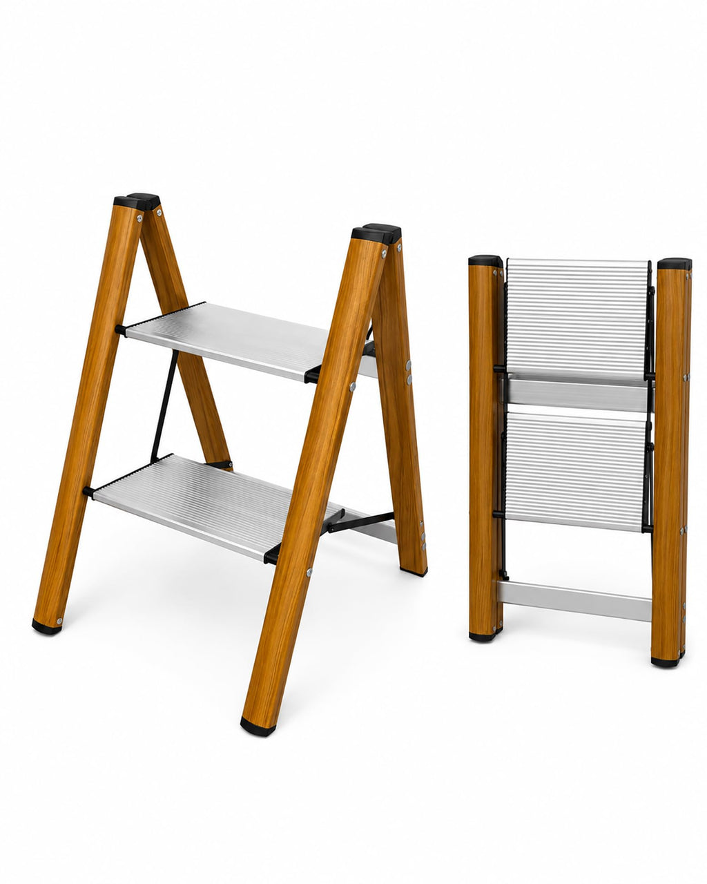 2 Step Lightweight Aluminum Folding Step Stool V7872