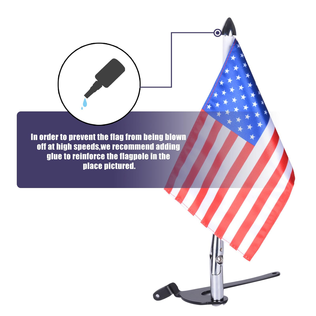 2 Pack Stainless Steel Flag Pole Mount Kit with 6pcs Flags Y39248
