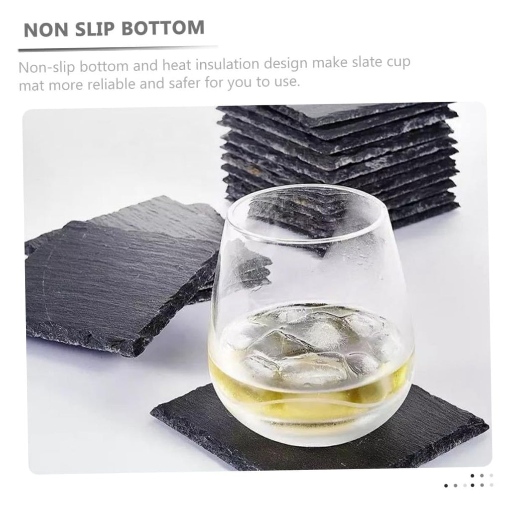 Black Natural Stone Drink Coasters Z38835