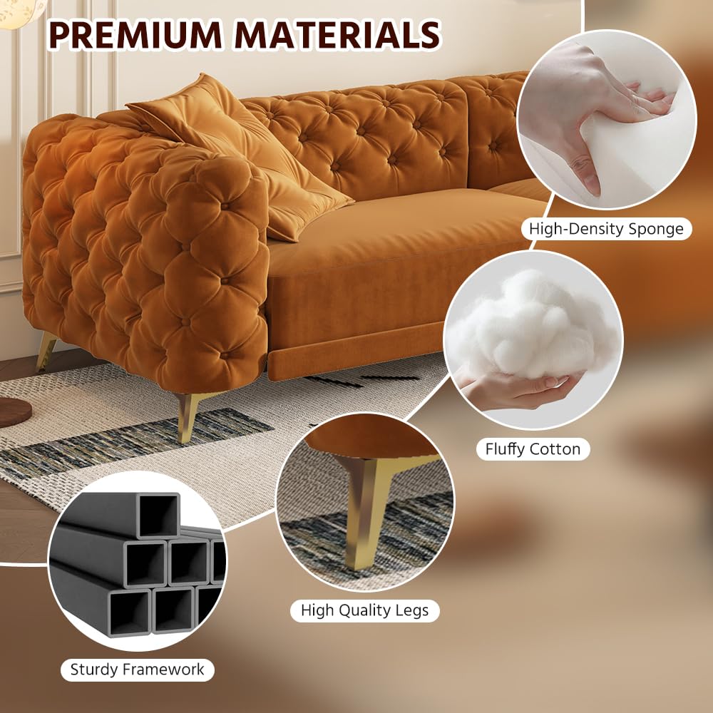 Velvet Pull Out Sofa Bed King with Ottoman P1419