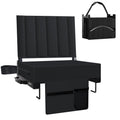 Black Padded Portable Folding Stadium Seat with Back Support and Cup Holder Y4341