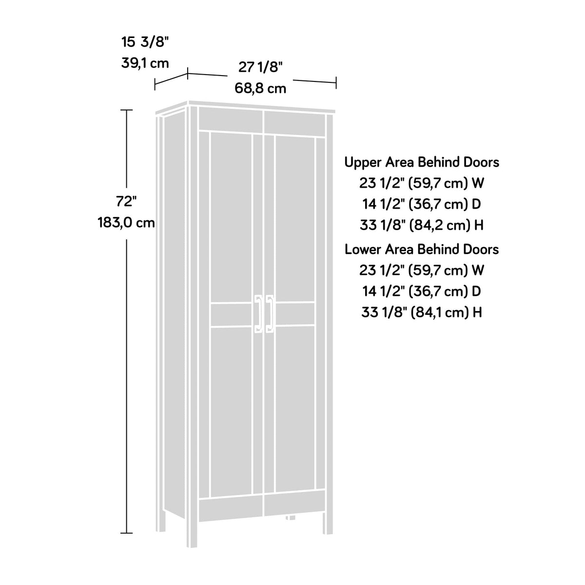 2-Door Chalk Oak Storage Cabinet P580685