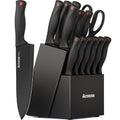 15 Pc German Knife Set with Block and Sharpener J949761