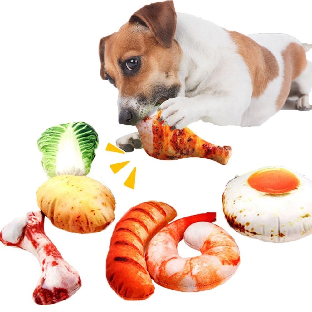 Soft Food Shape Plush Dog Squeaky Chew Toy S538402