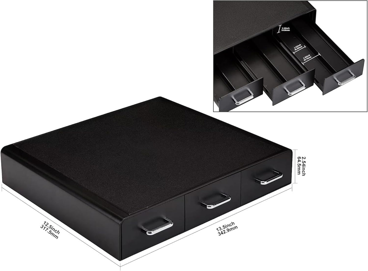 Black 36 Pod Capacity 3 Drawer Coffee Pod Storage Drawer Z382