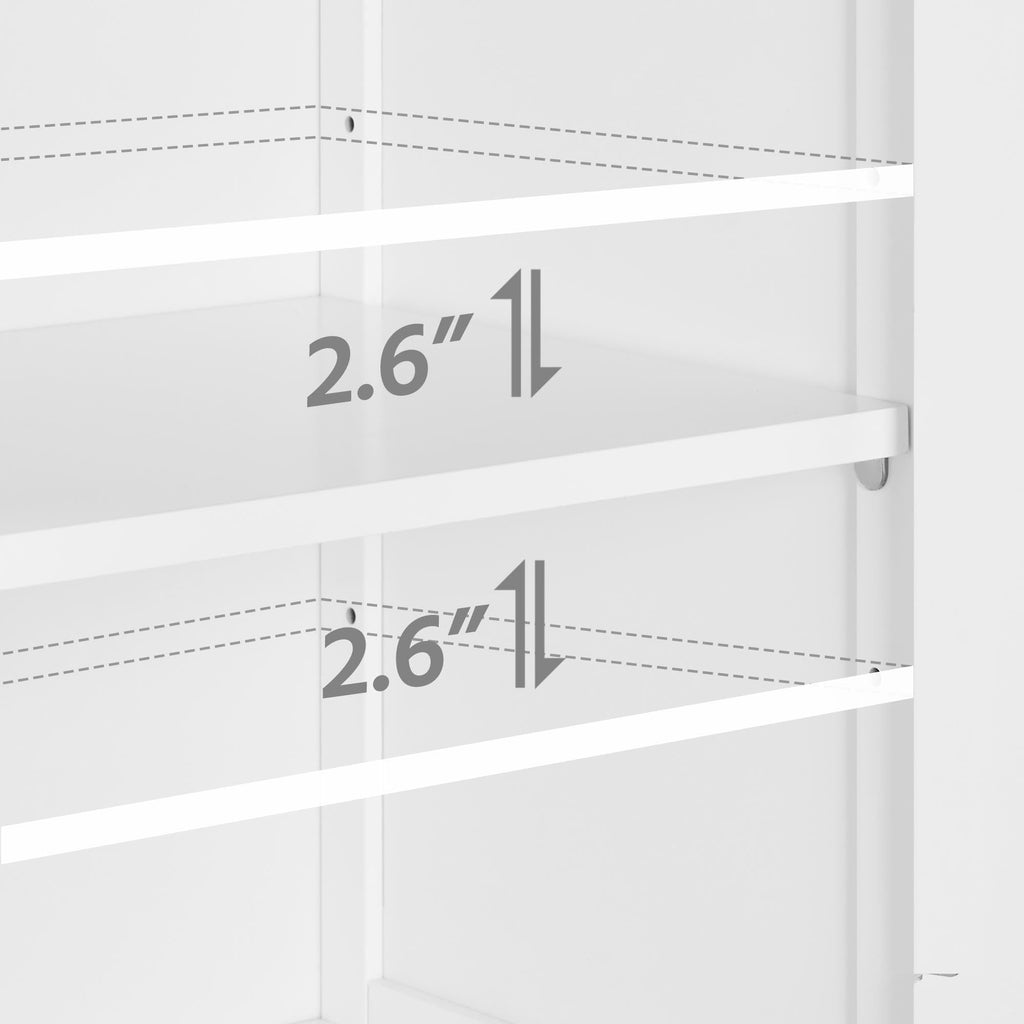 White Bathroom Storage Cabinet with Drawer and 2 Doors W99107