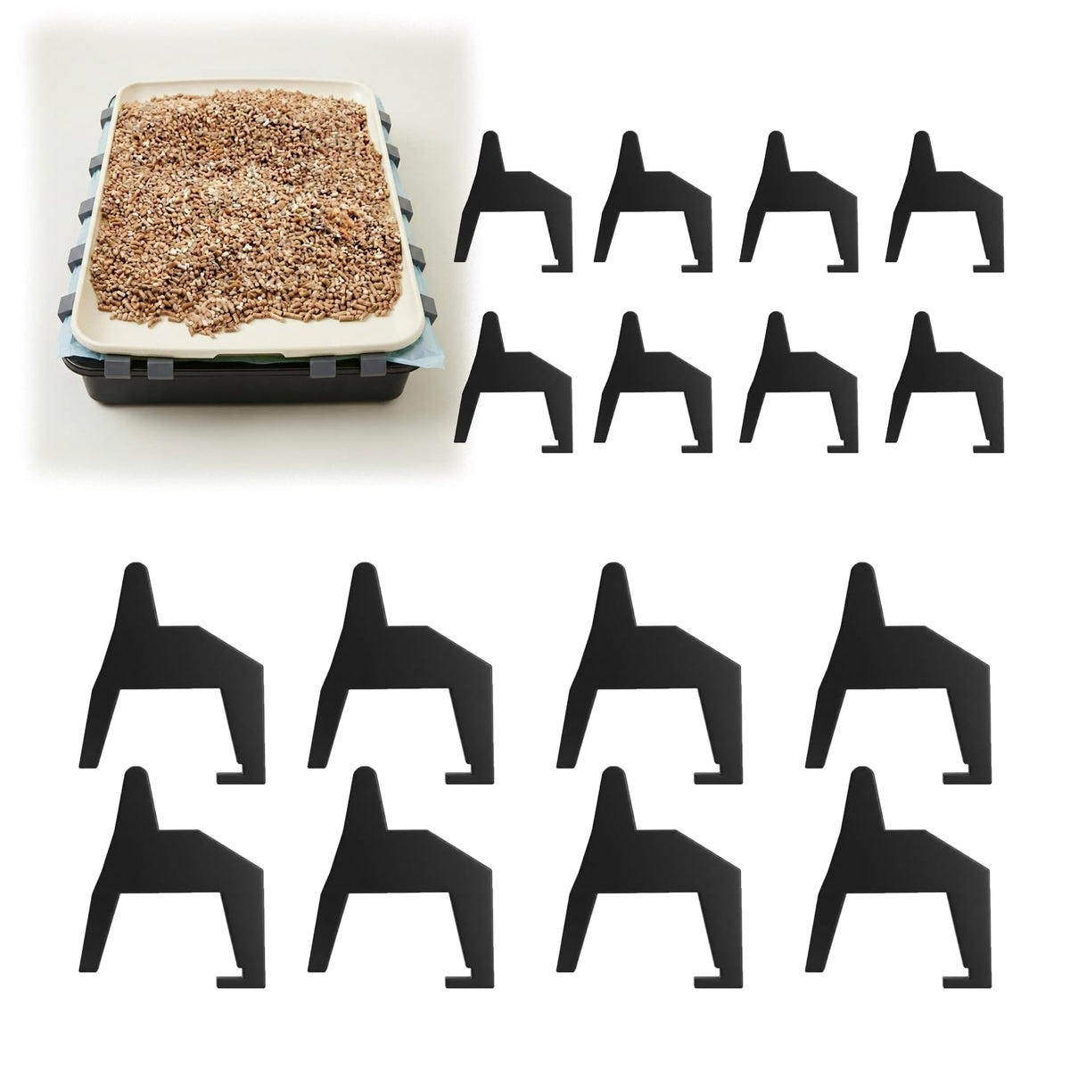 Litter Box Adapter Support Frame Positioning Base, 8 Pairs T7215