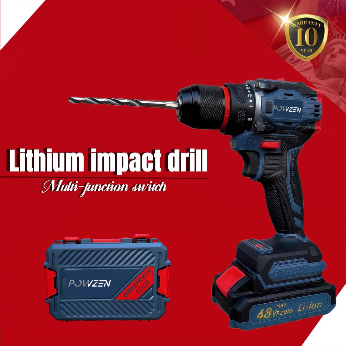 36V Cordless Hammer Drill Impact Driver Set 2.0AH Battery J671324