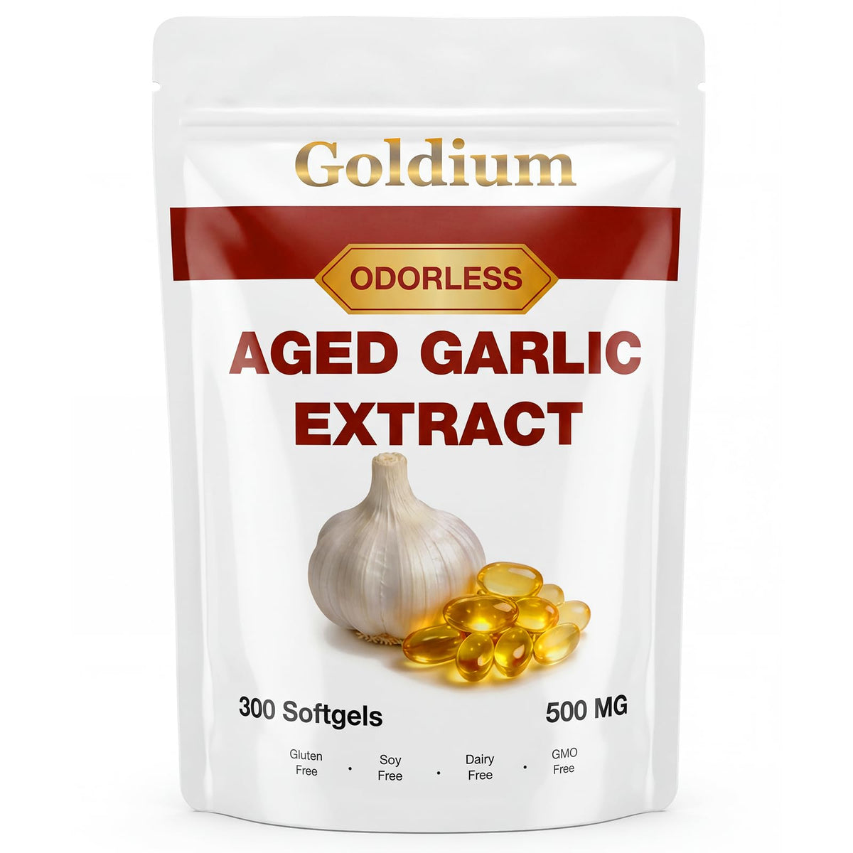 Odorless Aged Garlic Extract 500mg Softgels 300 Count S1543