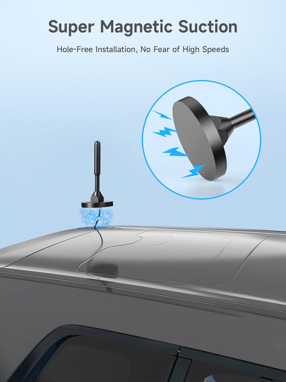 Vehicle Cell Phone Signal Booster with Omni-Directional Roof Antenna Grey H12457