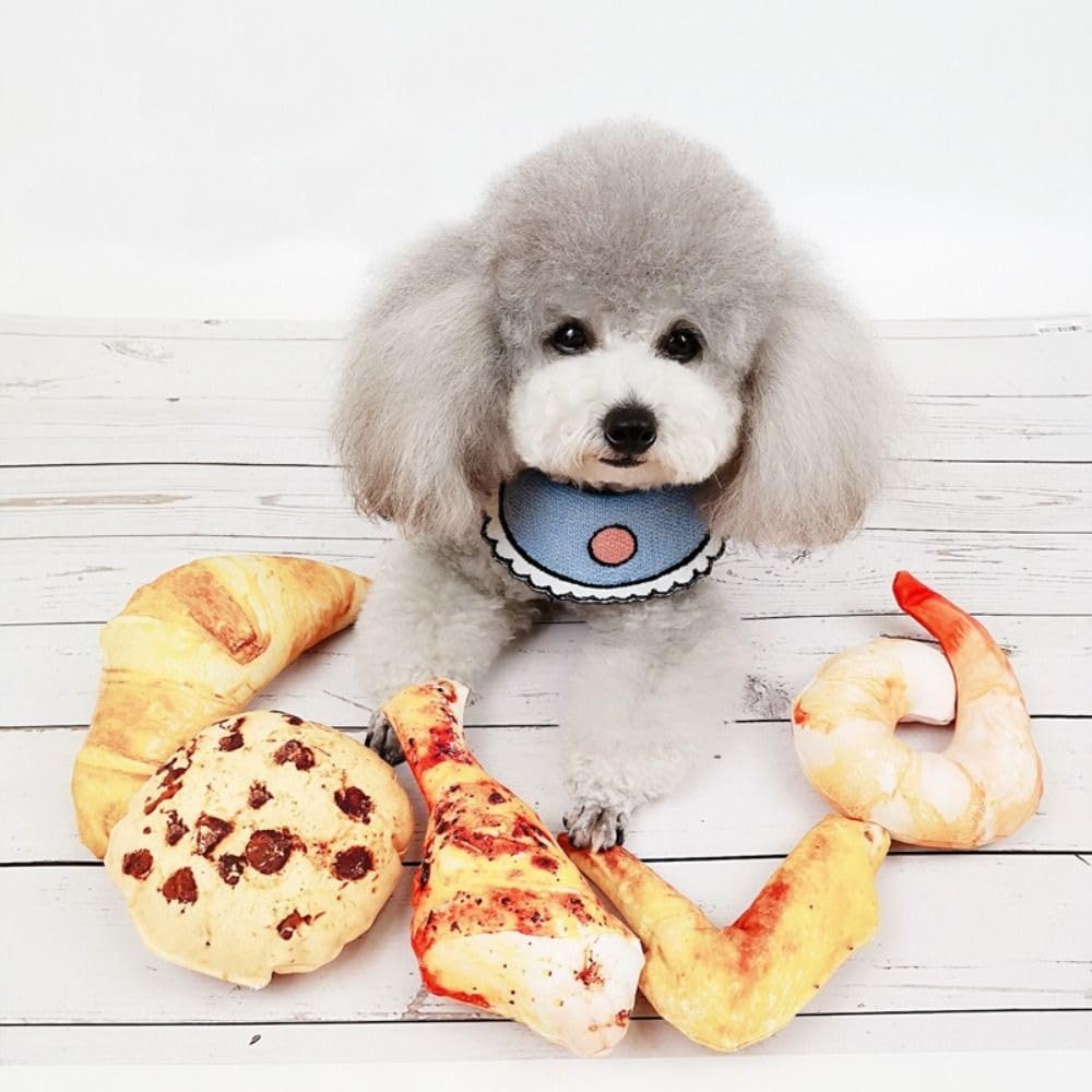 Soft Food Shape Plush Dog Squeaky Chew Toy S538402