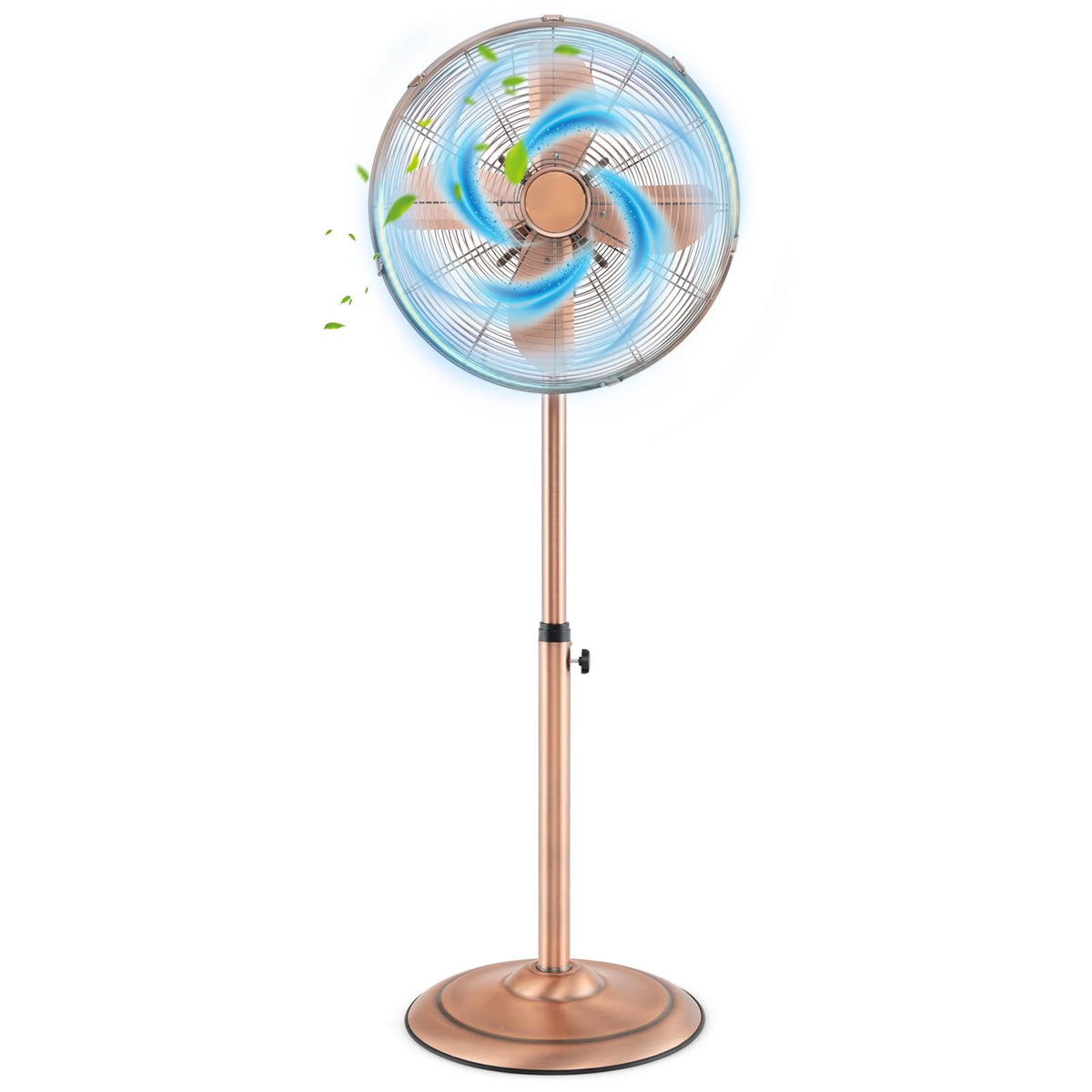 16-Inch Metal Pedestal Fan with Adjustable Height, 3 Speeds, Oscillation I706