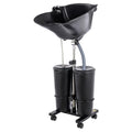 Portable Shampoo Bowl with Electric Pump, Adjustable Height Hair Washing Station with 2 Bucket X413