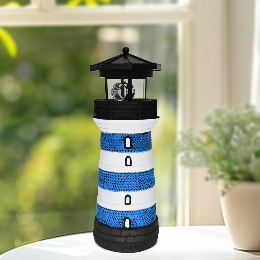 Solar Lighthouse Rotating Beacon Led Yard Statue H77399