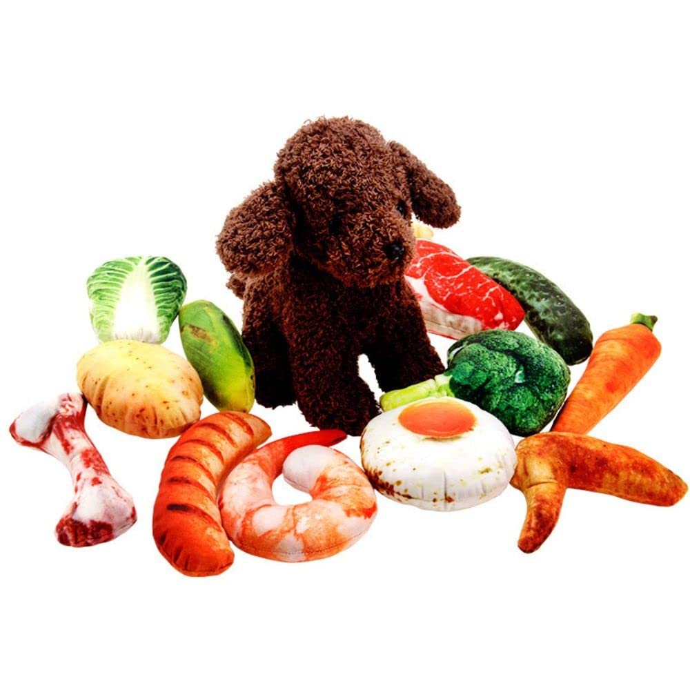 Soft Food Shape Plush Dog Squeaky Chew Toy S538402