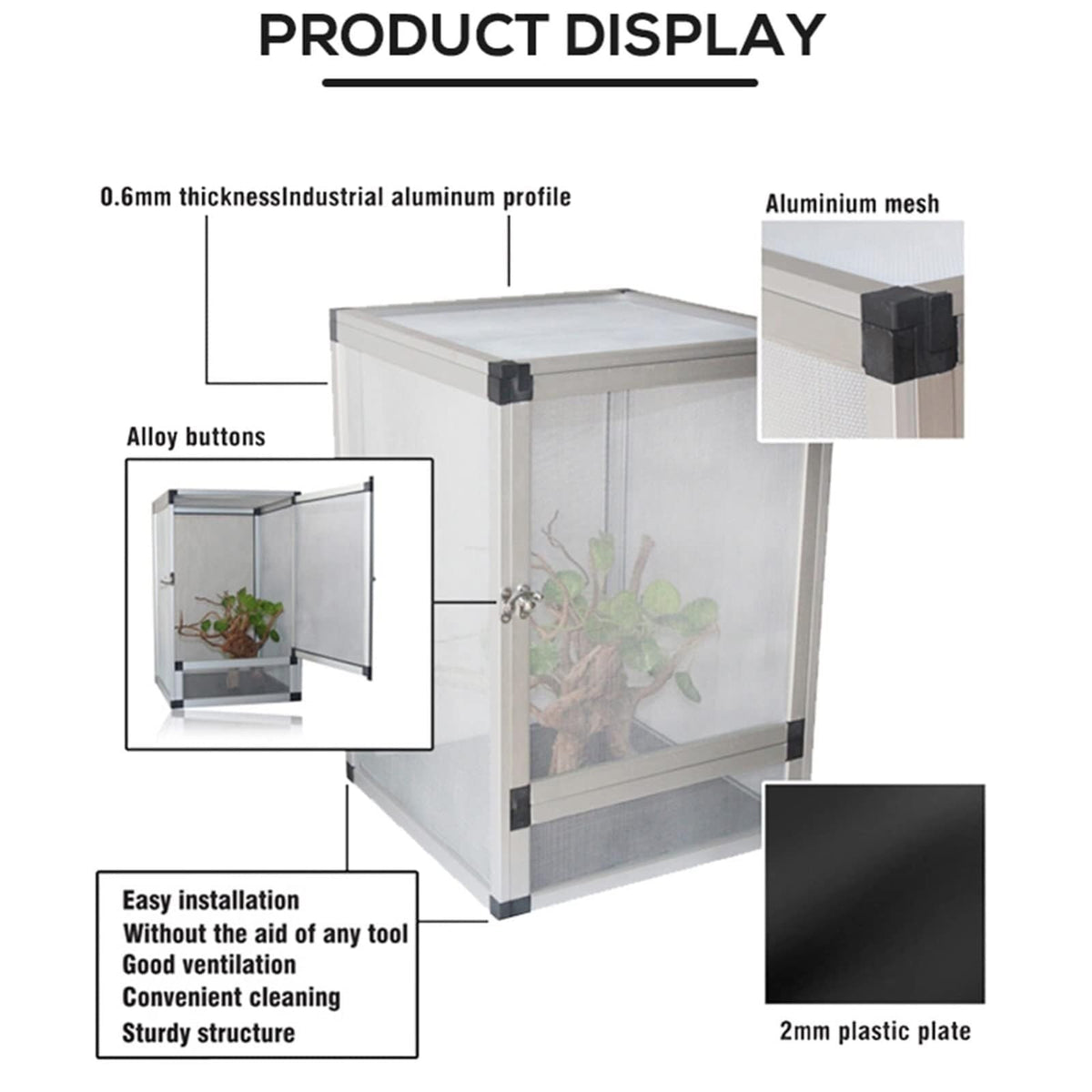 Aluminum Insect Breeding Box Reptile Habitat B25521