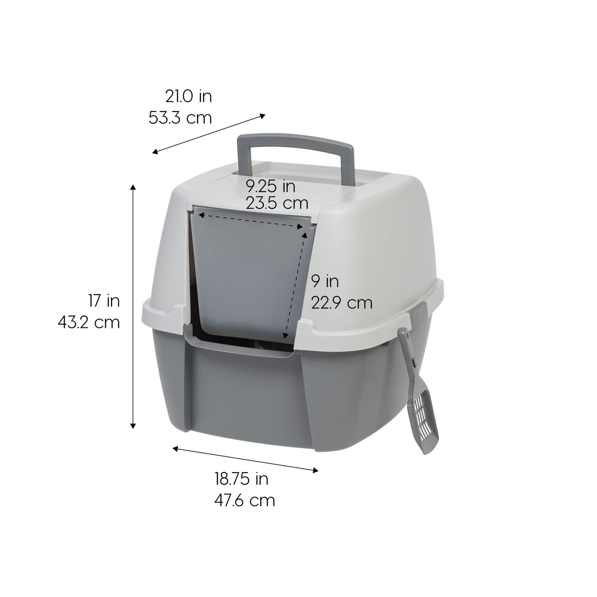 Large Front Door Cat Litter Box Gray F726605