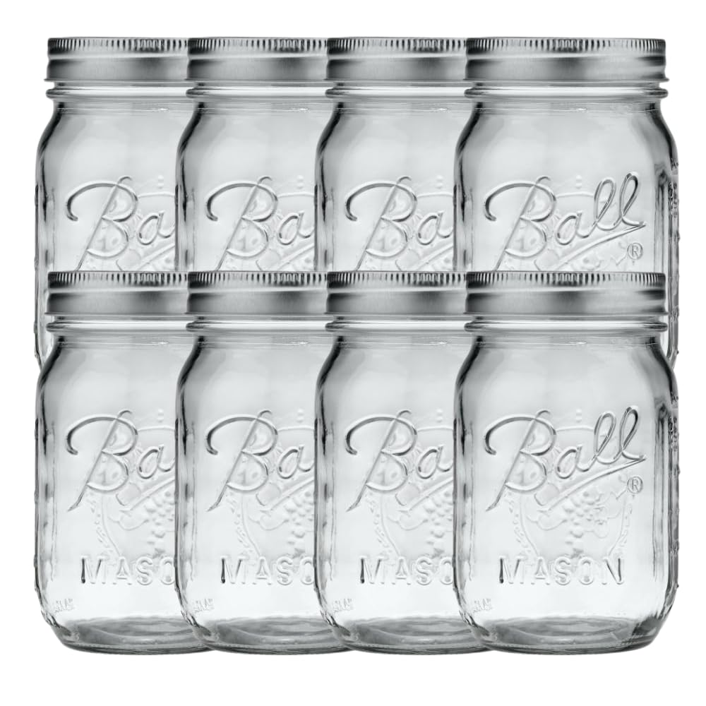 Regular Mouth Pint 16 oz. Mason Jars with Lids and Bands, 8 Count D592