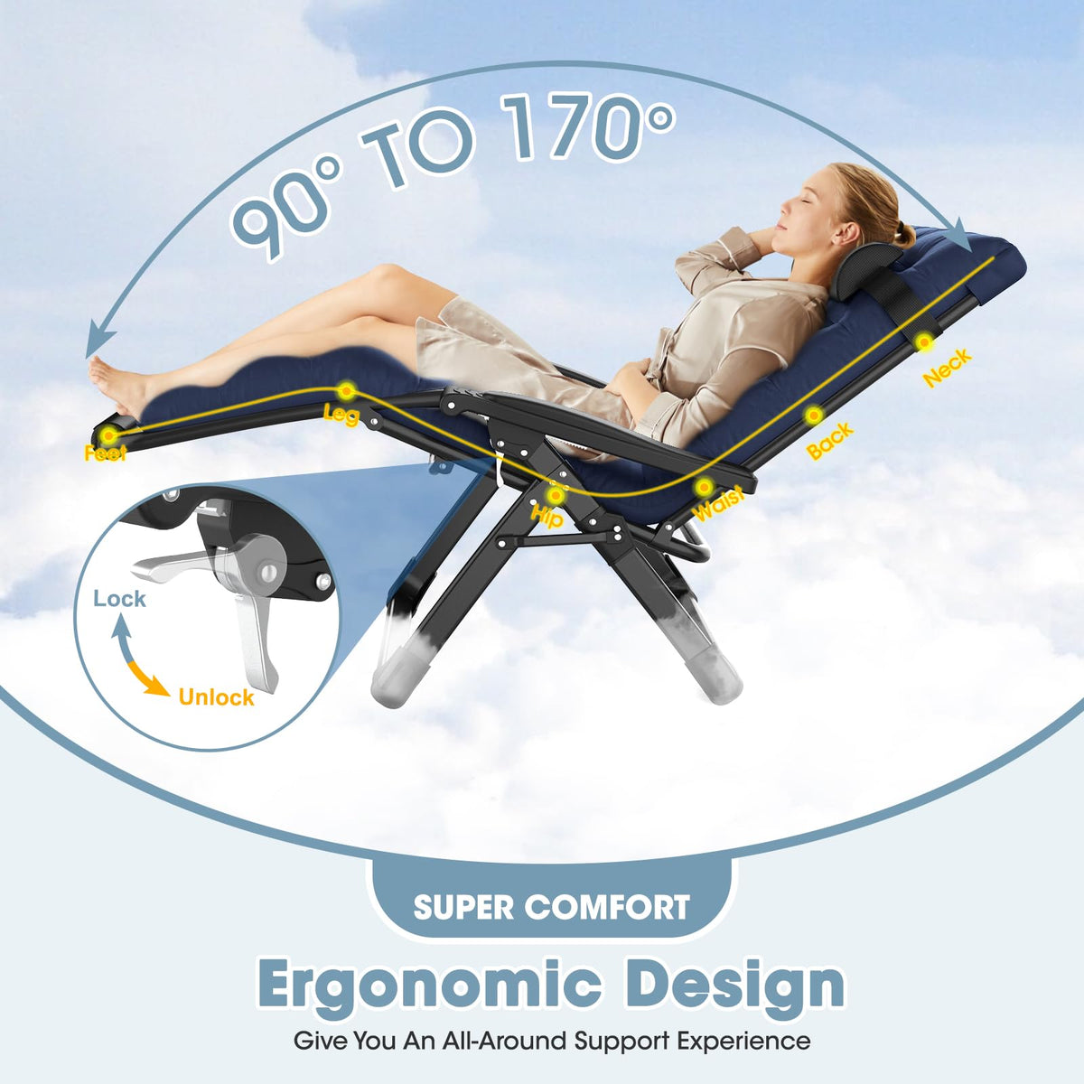 Oversized Zero Gravity Chair with Carry Bag Y651