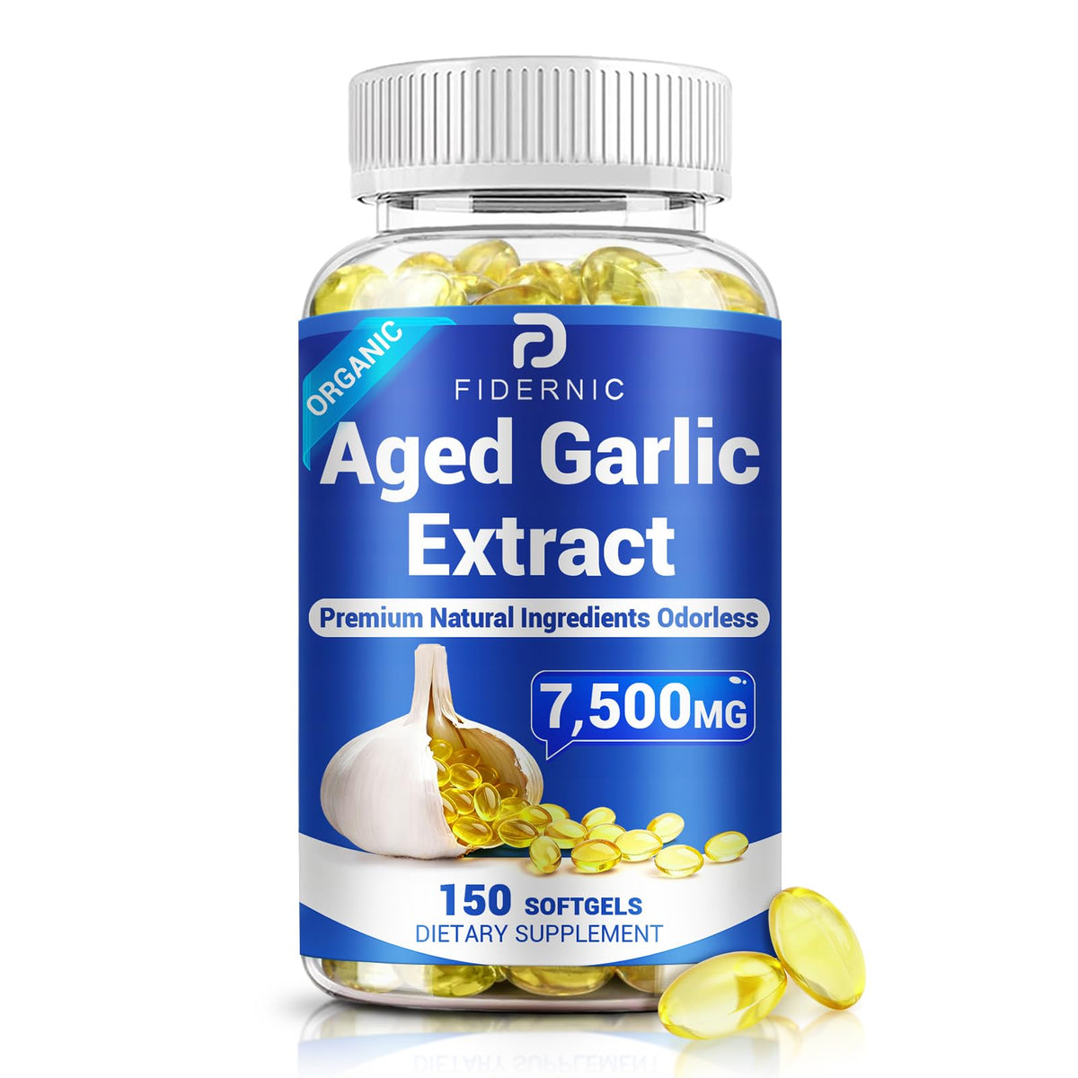 Odorless Organic Garlic Supplement 150 Softgels Z52056