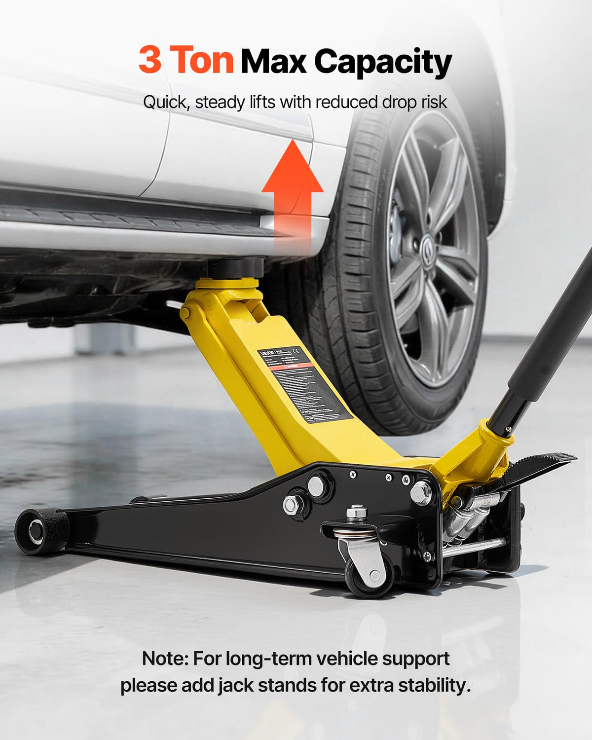 3 Ton Steel Hydraulic Floor Jack with SUV Adapter M3762