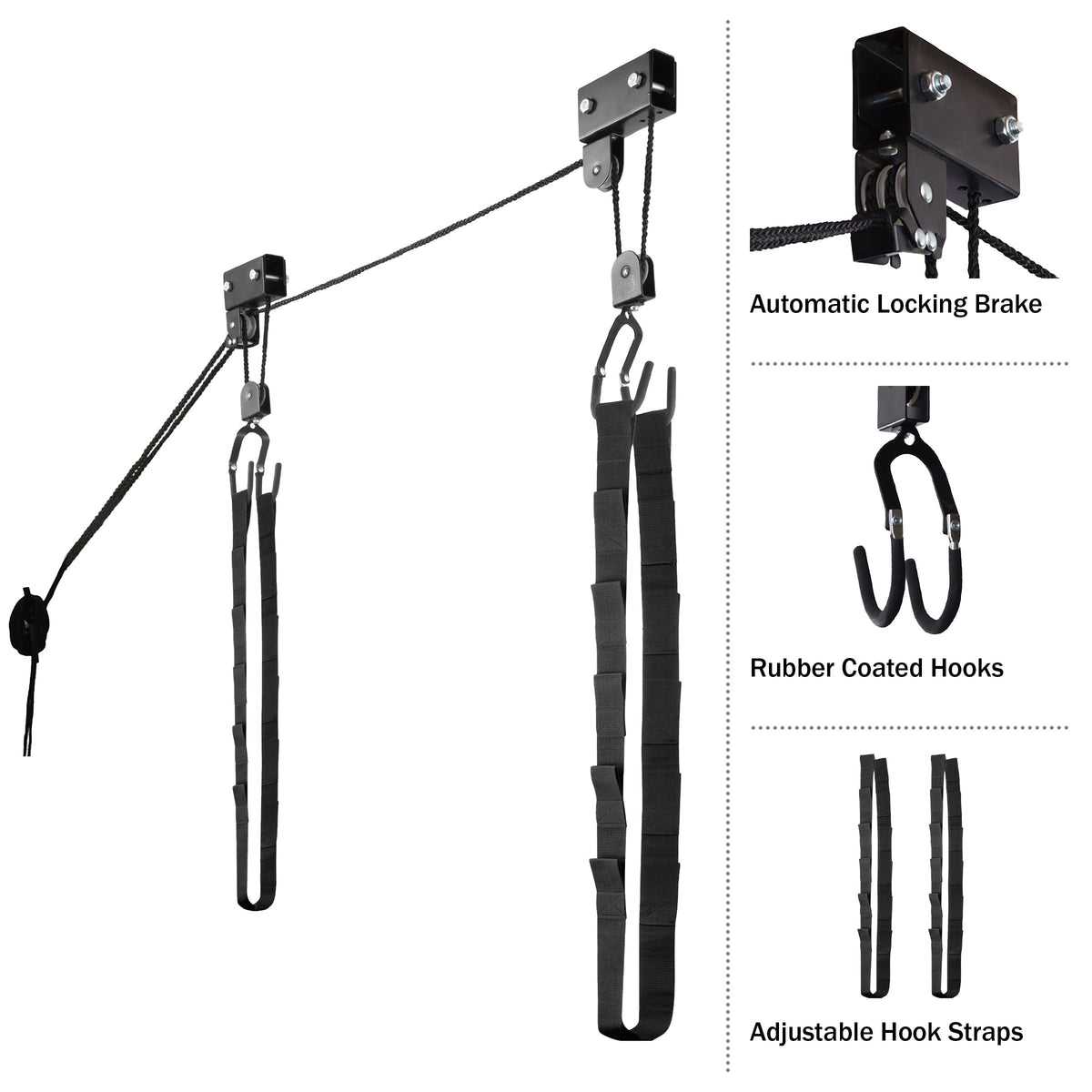 Kayak Hoist 2-Pack 125 lb Capacity Pulley System Y2586