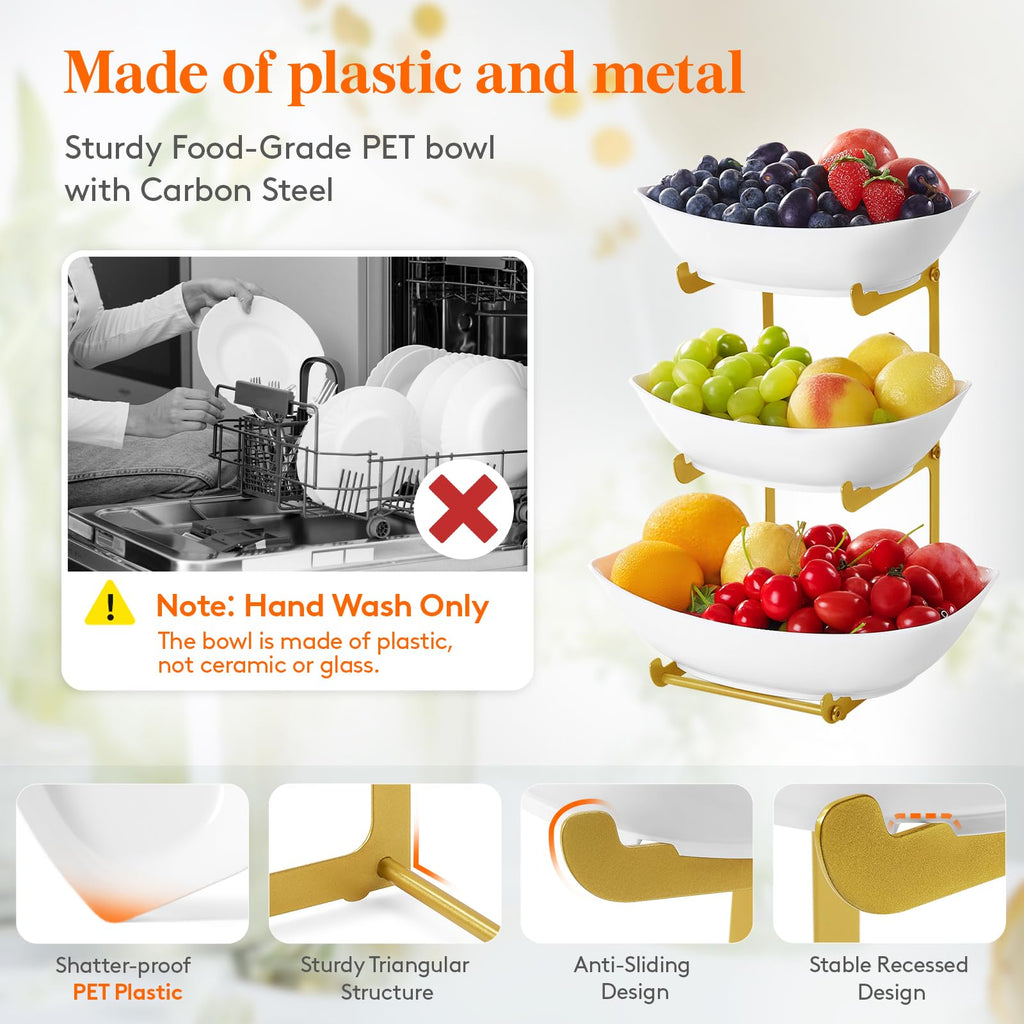 3 Tier Plastic Fruit Bowl V501