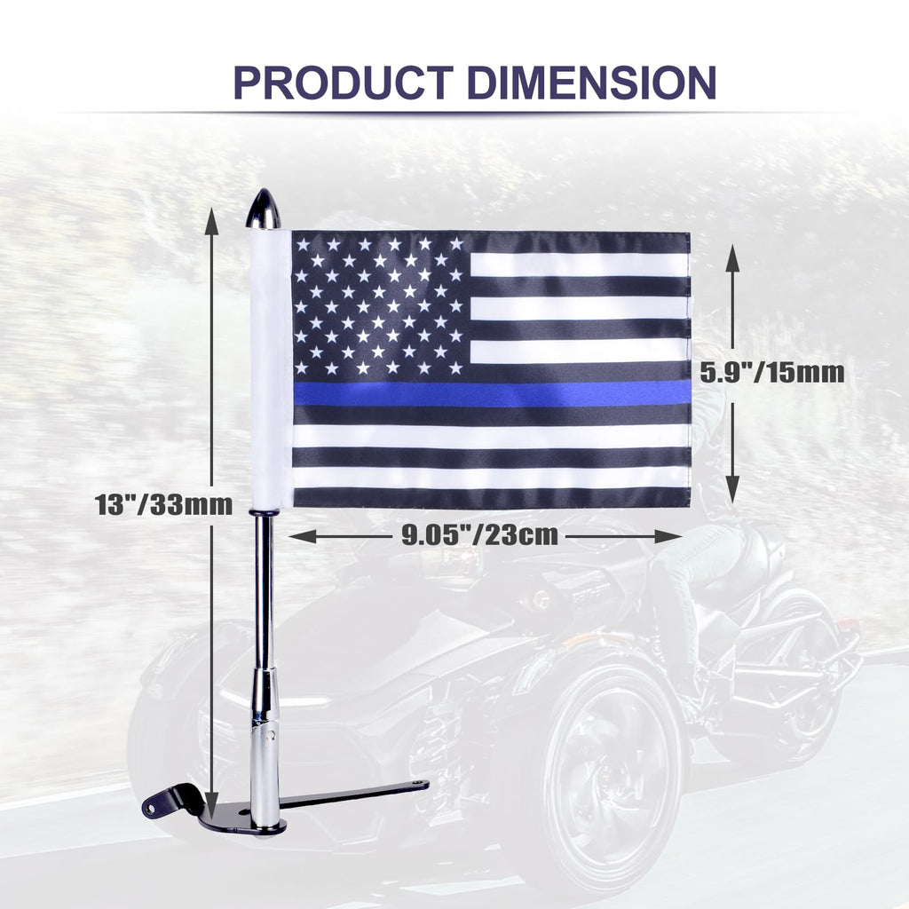 2 Pack Stainless Steel Flag Pole Mount Kit with 6pcs Flags Y39248