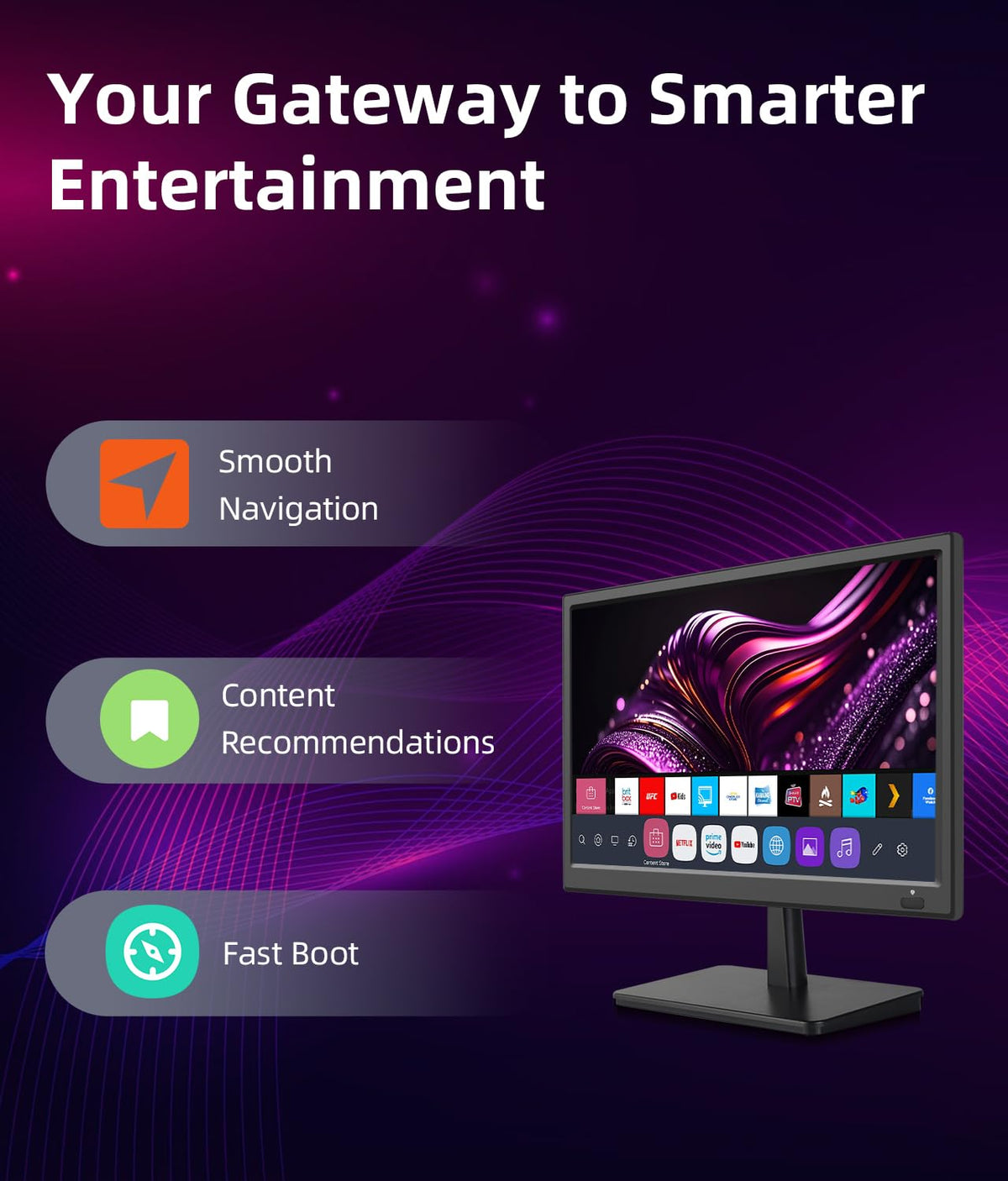 15.6 Inch HD 1080P LED Flat Screen Smart TV I748639