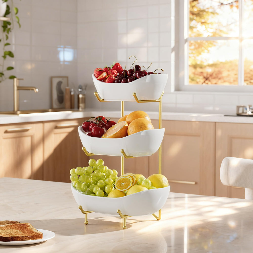 Ceramic 3 Tier Fruit Bowl B90258