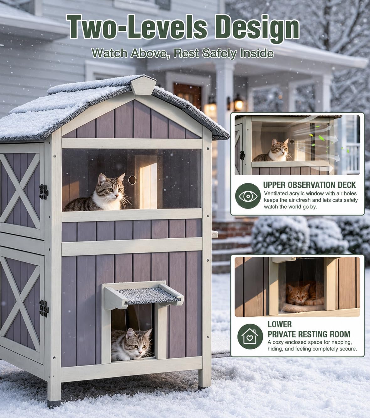 2-Level Weatherproof Cat House E6540