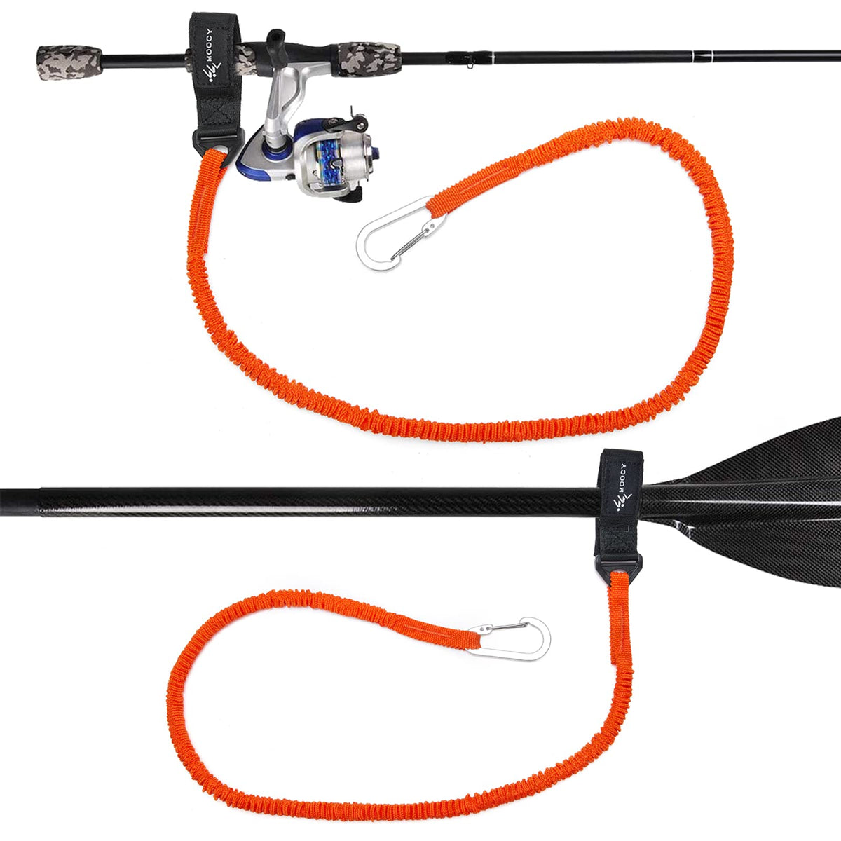 Coiled Kayak Paddle Leash with Carabiner S824