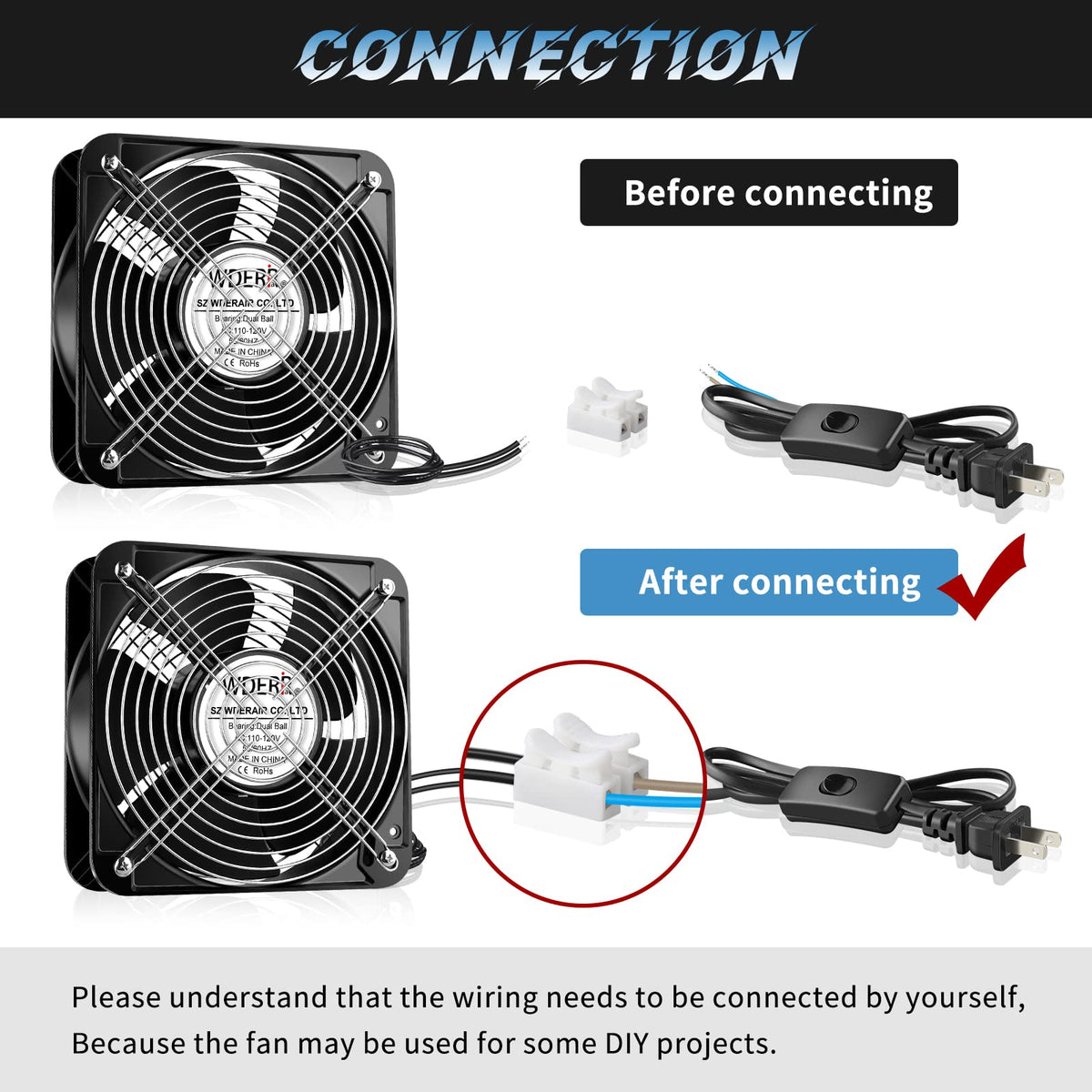110V 120V 200mm x 60mm Axial Metal Case Fan Q2504