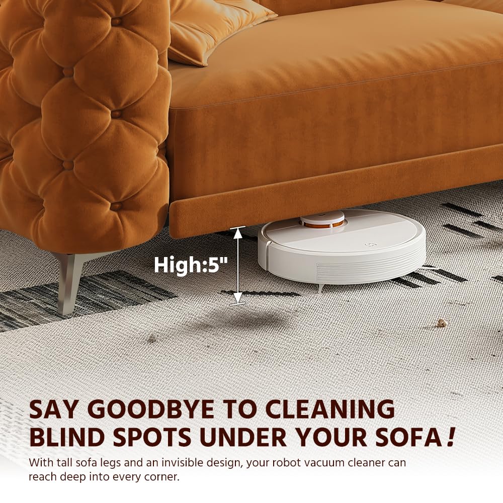 Velvet Pull Out Sofa Bed King with Ottoman P1419