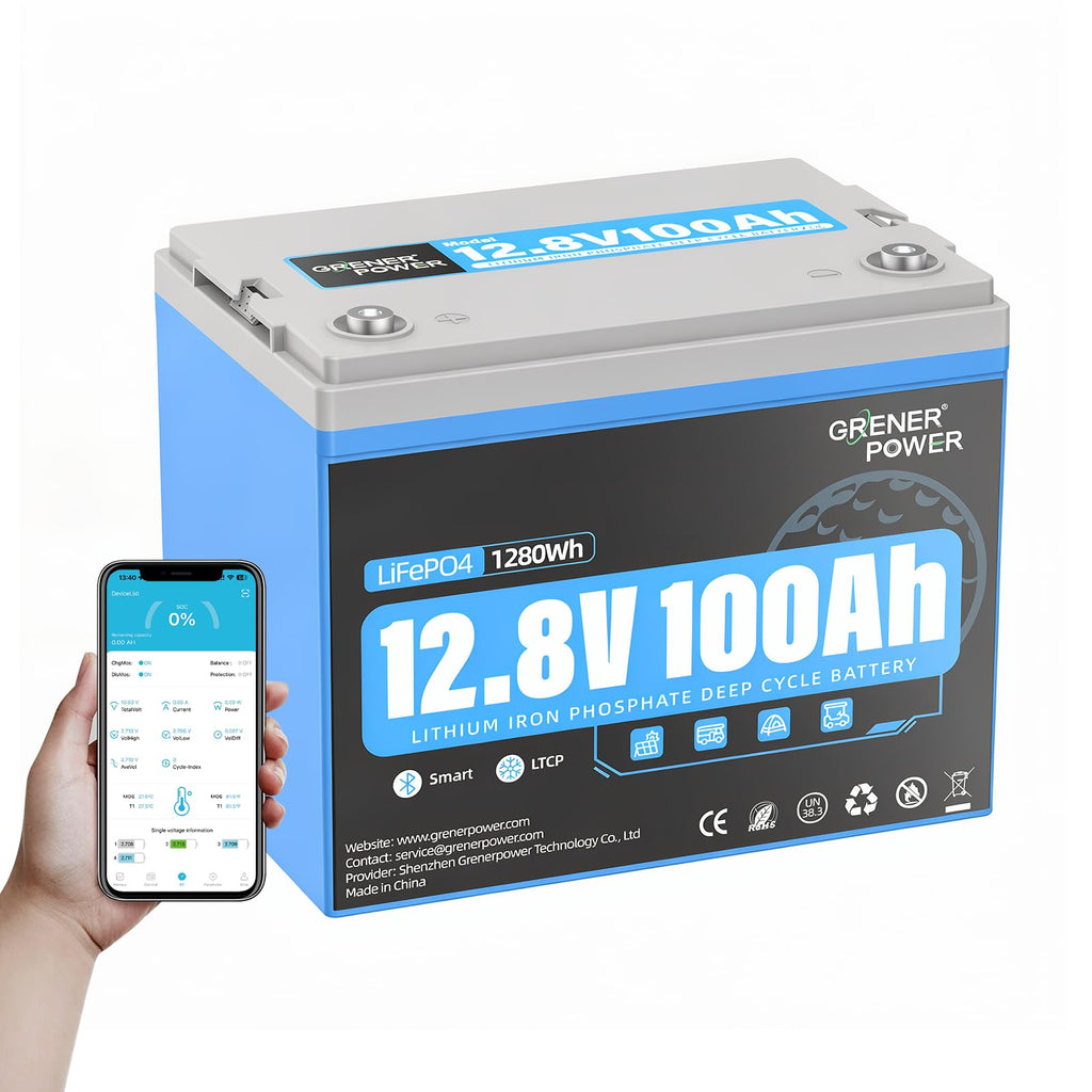 12.8V 100Ah LiFePO4 Battery with 150A BMS A361