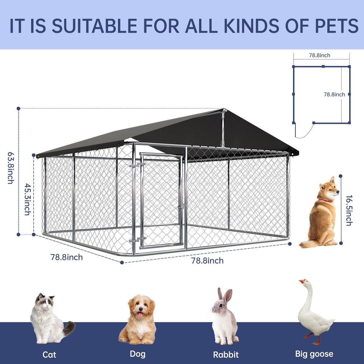 Heavy Duty Steel Mesh Dog Kennel N930688