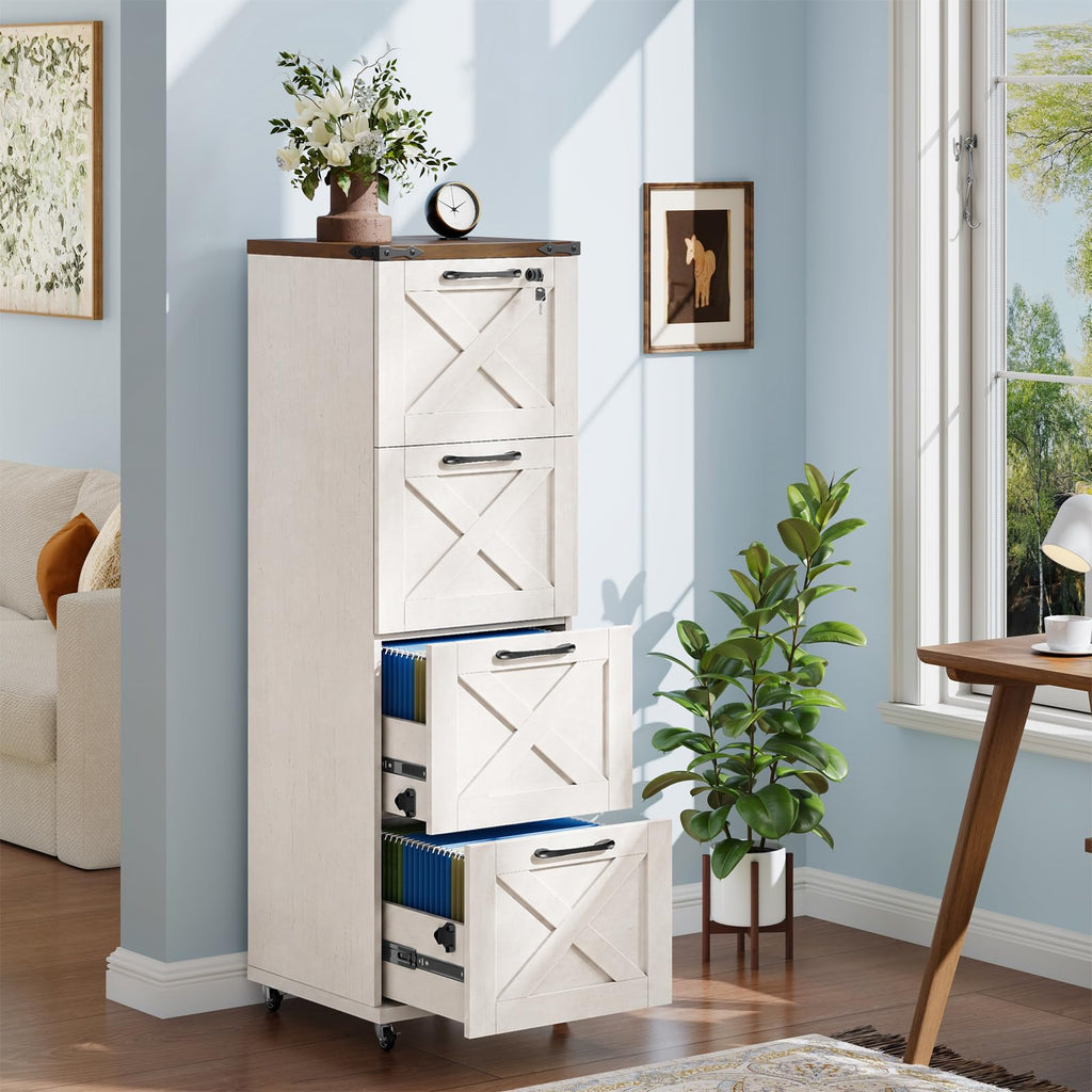 White 4 Drawer Filing Cabinet P110