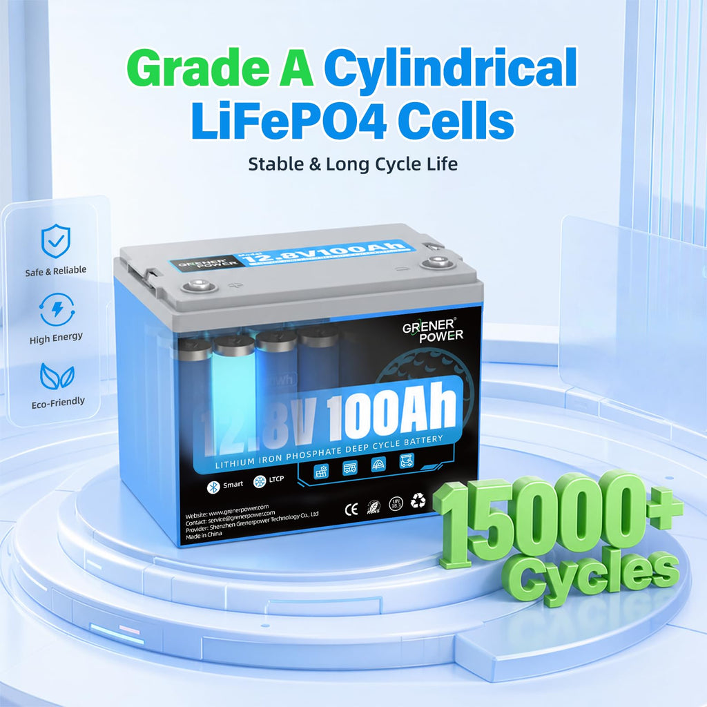 12.8V 100Ah LiFePO4 Battery with 150A BMS A361