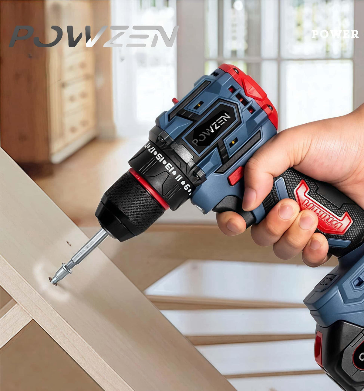 36V Cordless Hammer Drill Impact Driver Set 2.0AH Battery J671324