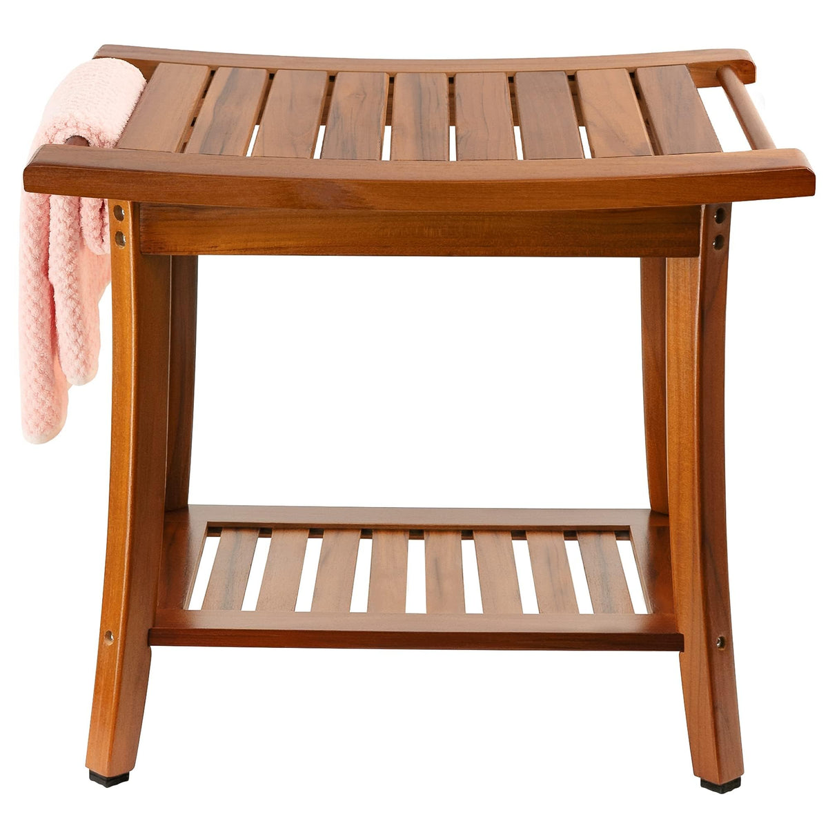 Teak Shower Bench Seat with Handles H309